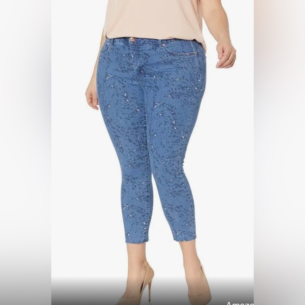 Jessica Simpson whirling cheetah Adored Ankle skinny jeans size 20W brand new‎